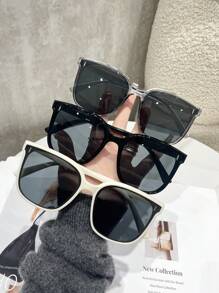 3副时尚女士简约镶钻街头风眼镜，适合日常装饰、沙滩配饰，夏季海滩度假、户外活动、旅行必备。 - 彩色 - 查看 11