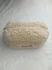 1 Peça Bolsa Cosmética de Estilo Pelúcia Portátil de Grande Capacidade, Mini Bolsa Fofa de Armazenamento de Cosméticos e Artigos de Papelaria, Organizador de Maquiagem, Estojo de Maquiagem, Organizador de Viagem de Toucador, Presentes Essenciais, Acessórios com Zíper