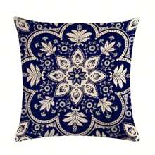 1pc Blue & White Porcelain Floral 3D Print Pillowcase, Available In 3 Sizes For Sofa, Tatami Decor (Pillow Insert Not Included)