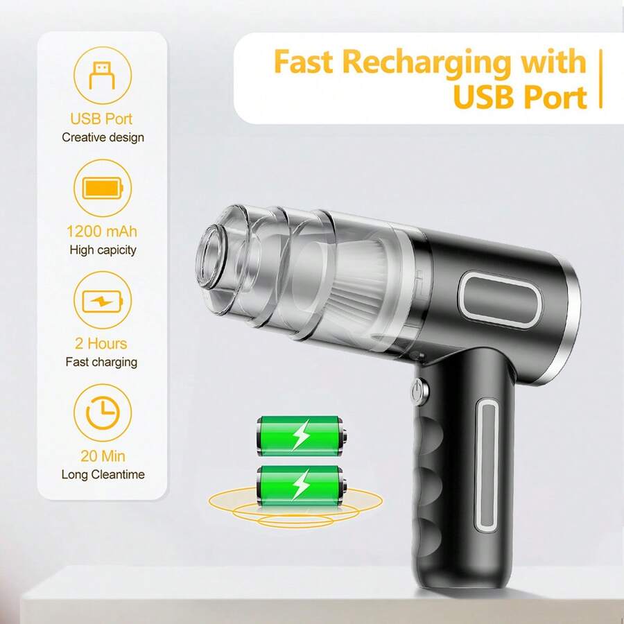 120W High Power Handheld Wet & Dry Car Vacuum Cleaner With 9000Pa