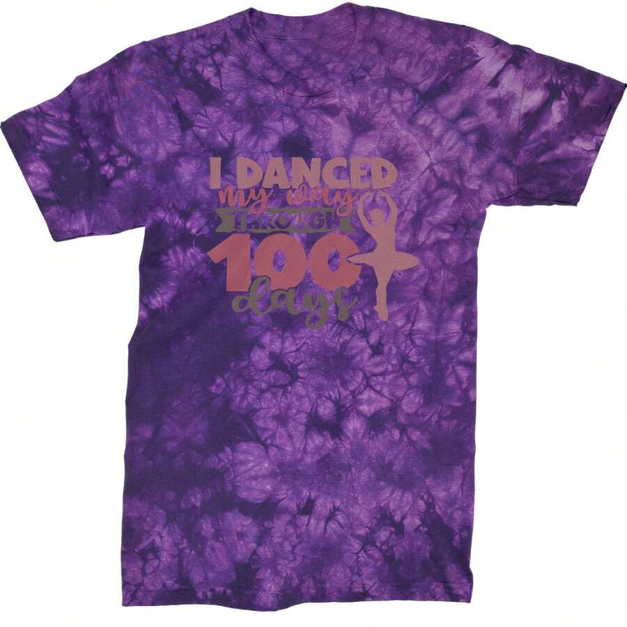 I Danced My Way Through 100 Days Of School  Mens T-Shirt - Tie-Dye Pha lê Tím - Xem 1