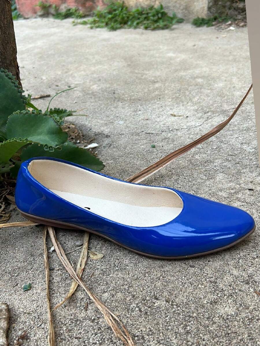 Women's Blue Pen Slippers, Soft And Comfortable - 藍色 - 查看 1
