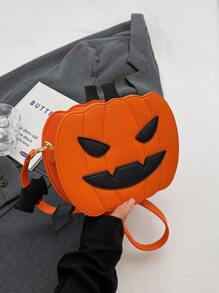 Sac à l'épaule et mode pour Halloween, sac à bandoulière à tête de citrouille de dessin animé mignon et de grande capacité, sac à main texturé parfait pour les fêtes d'Halloween, la mode gothique et les costumes