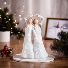 1 件节日家庭姐妹和母女真挚树脂雕塑，迷人的家居装饰雕像适合摆放在办公桌、入口处，是送给朋友和最好的朋友的完美生日或乔迁礼物