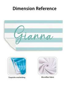 Toalha de praia personalizada com nome, feita de microfibra super macia, com estampa listrada personalizada. Ótima opção de presente para viagens, família e amigos. Essencial para férias de verão e decoração de banheiro. Multiuso, durável, decorativa, reutilizável, elegante e moderna. Alta qualidade, cores vibrantes, estilo contemporâneo, personalizável, toalha de banho, estilo boho. - Multicolorido - Ver 8