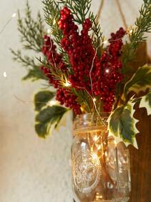 1 套（3 件）人造绿色植物 - 圣诞叶松果风格，适合圣诞节冬季装饰、桌面装饰、房间装饰、家居装饰 - 彩色 - 查看 4