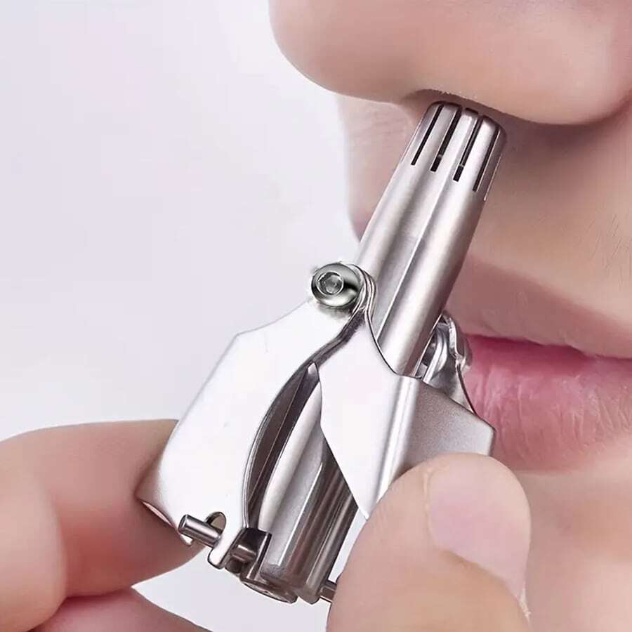 Máy tỉa lông mũi cầm tay có thể giặt được dành cho nam và nữ, thép không gỉ, máy tỉa lông mũi cầm tay - Bạc - Xem 1