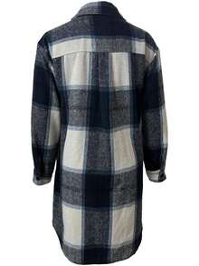 女士休闲格子长衬衫，秋季