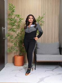 Creppe Cold Set Sweatshirt Pants Blouse Women Girls - 淺灰色 - 查看 3