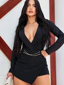 Women's Short Skirt With Elegant Chain Irregular New Fashion - màu đen - Xem 1