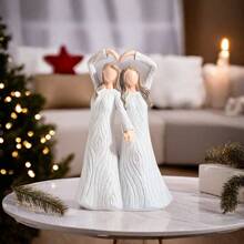 1 件节日家庭姐妹和母女真挚树脂雕塑，迷人的家居装饰雕像适合摆放在办公桌、入口处，是送给朋友和最好的朋友的完美生日或乔迁礼物