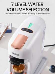 CAFELFFE 五合一胶囊咖啡机 冷热意式浓缩咖啡机 胶囊咖啡机 ESE Pod 研磨咖啡 19 BAR 高压 带 0.6L 透明可拆卸水箱 7 级水量选择 节能 1450W