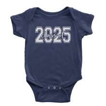 Class Of 2025 Graduation Infant One-Piece Romper Bodysuit And Toddler T-Shirt - Xanh đậm - Xem 5