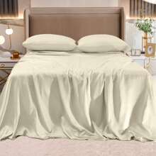 Mocassi Fine 4-Piece Silky Satin Sheet Set, Bright Shades