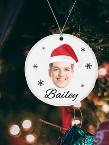 1 件定制照片亚克力圆形圣诞吊坠、个性化亚克力圣诞树装饰、节日挂饰、打印您自己的图像、自定义名称亚克力雪花装饰、定制图片圣诞礼物 - 彩色 - 查看 5