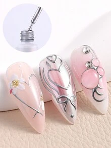 8ml 闪光金银美甲绘画凝胶金属镜面闪亮美甲线条凝胶用于指甲设计指甲油凝胶绘画线法式图案 DIY 美甲装饰用薄指甲刷美甲沙龙用品 - 彩色 - 查看 9