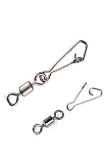 1 Caixa com 30 Peças Conector Giratório Estilo Americano, Anel Partido de Aço Inoxidável Conector de Isca para Pesca, Acessórios de Pesca em Água Salgada