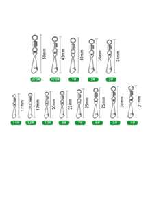 1 Caixa com 30 Peças Conector Giratório Estilo Americano, Anel Partido de Aço Inoxidável Conector de Isca para Pesca, Acessórios de Pesca em Água Salgada