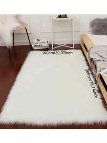 Tapis en fausse fourrure lavable, tapis moelleux pour salon, coureur de tapis, tapis shaggy pour chambre d\"enfants et salon, tapis moelleux en peluche pour la décoration de chambre à coucher, tapis en fourrure de mouton pour chambre à coucher esthétique