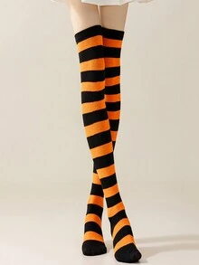1 双性感动漫条纹过膝袜（多种颜色可选） - 彩色 - 查看 7
