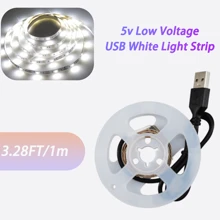 1 Stück LED Lichtstreifen warmweiß, abschneidbar, USB-betrieben, 5V Spannung, geeignet für Schlafzimmerbeleuchtung, TV-Hintergrundbeleuchtung, Ambiente-Beleuchtung