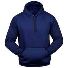 Unisex Plain Kangaroo Hooded Sweatshirt Blouse For Men And Women Flannel Cold Weather Blouse Promotion - 海軍藍色連帽衫 - 查看 1