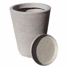 Polyethylene Striped Column Plant Pot Does Not Lose Color Modern Design Garden Or Indoor - Sand - View 1