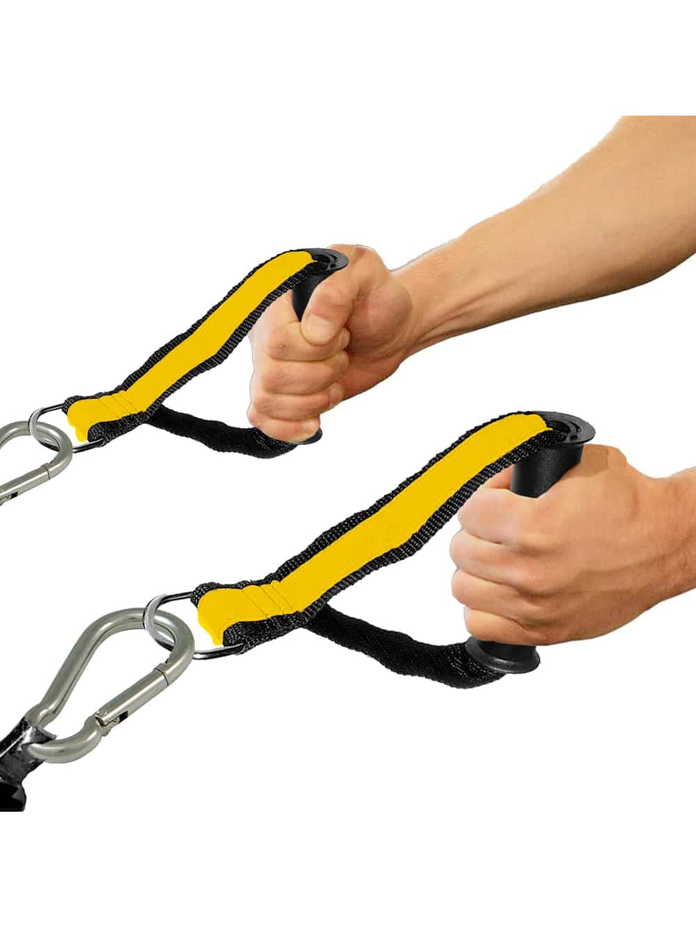 Par Puxador Estribo Crucifixo Manopla Pegada puxador articulado Crossover Nylon Remada Academia Fitness