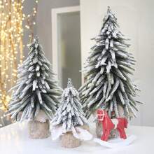 1pc Artificial Christmas Tree With Snow, Mini Tabletop Decor, Cedar Needle Tree, Christmas Party Decoration, New Year Gift, Holiday Decoration, Home Decor, Dining Table Decor, New Year Decoration,Christmas - 20cm New Christmas Tree - View 5