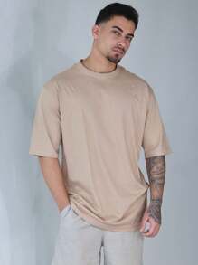 Kit 2 Men's Oversized T-Shirt Streetwear Plain Cotton Basic Collar