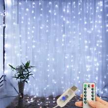 USB Powered LED Curtain Lights, 8 Modes Remote Control, 3*3 Meters/3*2m/3*1m Size, Fairy Lights Garland For Wedding Party Home Garden Bedroom Outdoor Indoor Wall Window Decor, Warm White/White/Multicolor, Suitable For Halloween & Christmas Christmas Decoration Christmas Tree Gift Decor Thanksgiving Wedding Home Decor Fall Decor Autumn Decor Birthday Decorations For Gifts Party Supplies Indoor Outdoor Garden Holiday Festival Decor Halloween Decor Wall Decor Halloween Ornaments
