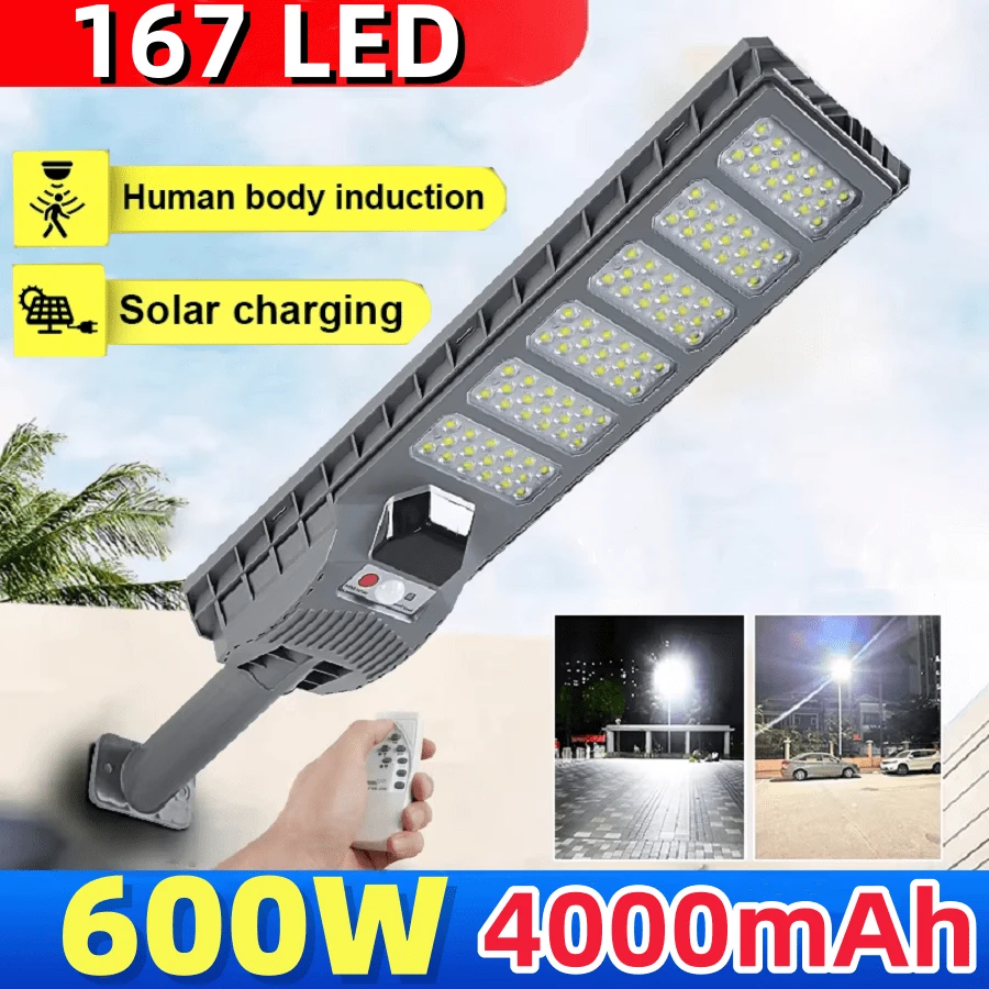 Super Bright 600W Large LED Solar Light Latest 167LED High Lumen