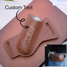 1 件可定制名称工具腰包、折叠刀腰包、户外徒步、伴郎礼物、情人节礼物、体育爱好者礼物、圣诞节 - 棕色 - 查看 1