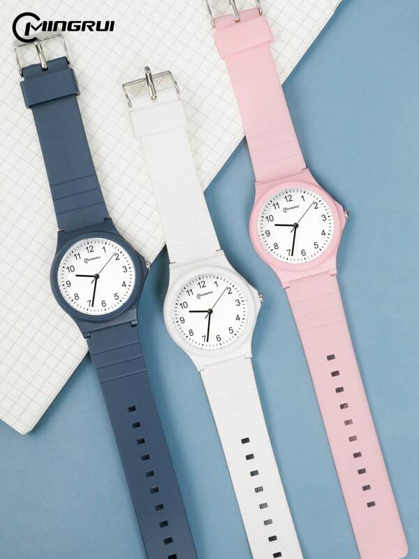 MINGRUI Ins Fashion Classic 3ATM Waterproof Quartz Watch, Shockproof And Drop-Proof, Suitable For Students, Teen, Gifts And Campus Decoration