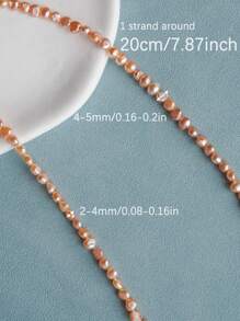 1 cuerda de aproximadamente 50 perlas de agua dulce cultivadas barrocas irregulares de 4-5 mm, de 20 cm/7,87 pulgadas de largo, con los lados perforados de manera natural, para hacer collares, pulseras y joyería DIY