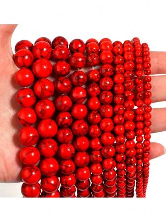 DIY Jewelry Making Red Jadeite Beads - One Pack, Used For Jewelry Making, DIY Bracelet Necklaceparty Bag Fillerchristmas Baubleschristmas Partychristmas Decorations Homechristmas Decorationschristmas Stocking Fillers