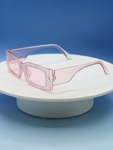 1 副闪亮休闲可爱波西米亚风优雅性感复古街头时尚派对宫廷风格 PC 镜框男女通用彩色时尚眼镜，适合所有场合女士海滩配饰眼镜墨镜时尚基本款秋冬女士服装商务休闲礼品 Y2k - 彩色 - 查看 15