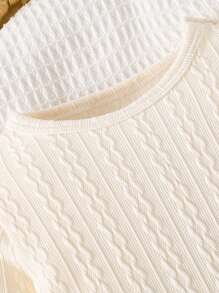 3 Stücke Set Baby Mädchen Lässig Outfit Einfarbig mit Accessoires - Mütze, Langarm-Jumpsuit mit Füßen