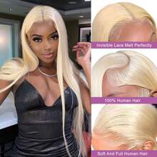 30 Inch 613 Lace Front Wig Human Hair 12A Blonde Wig Human Hair 613 13x6 Lace Front Wig Human Hair For Women 180% Density 613 Straight HD Lace Frontal Wig Wigs Human Hair Pre Plucked