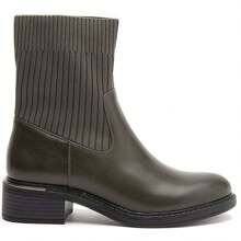 Bottines avec tige élastique côtelée - Confort moderne et style minimaliste