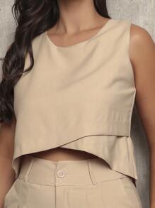 Women's Summer Fashion Set In Very Fresh Fabric - 米色 - 查看 4