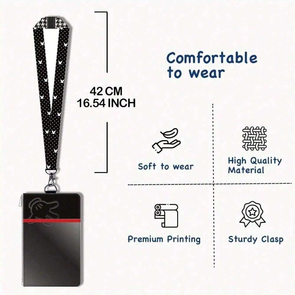 Disney 1pc Officially Licensed Lanyard ID Badge Holder For Keys Chain