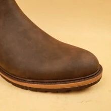 Neue Herren Retro Chelsea Stiefel Schlüpfen Runde Zehenkappe Winter Stiefel, Mode Business Lässig Knöchelstiefel Outdoor rutschfeste Dicksohle