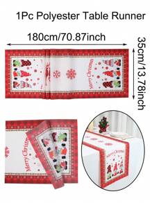 1pc Christmas Polyester Table Runner, Christmas Tree Style Table Cover, Tablecloth Table Runner Perfect Decoration For Family Christmas New Year Party, Christmas Table Dining Room Decor, Christmas Ornaments, ,Christmas