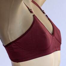 Basic Bra Without Pads With Reinforced Wide Straps | Comfortable And Shaping Bra | Daily Use - 紫紅色 - 查看 2