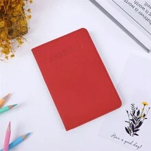 1PC 定制精美文字图案护照夹，男女 PU 皮革护照夹，学生旅行返校夹，旅行航班护照包，海外度假户外旅行证件包，机票收纳夹 - 均碼 - 查看 10