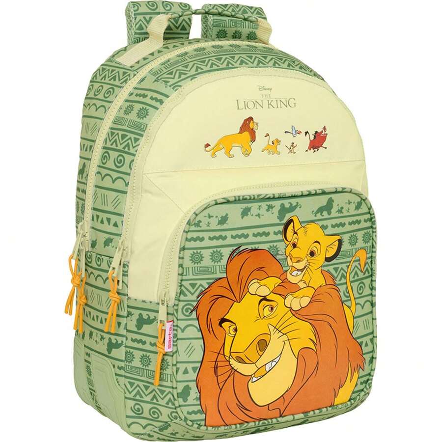 Disney Mufasa Dubbele Rugzak Adapt.Car - Rugzak Met Twee Grote Hoofdvakken - Rugzak Aanpasbaar Aan De Auto Rugzak Met Gevoerde En Verstelbare Banden - Extra Zakken