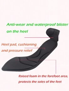 QKC 1 双高品质透气按摩鞋垫 - 人体工程学设计，吸汗、耐磨、可定制 - 舒适快干鞋垫适合高跟鞋、运动鞋和靴子 - 黑色 - 查看 3