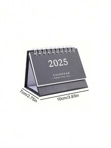 1pc 2025 Mini Desk Calendar Simple Solid Color Calendar Fresh And Simple,Desktop Paper Mini Stand Calendar,Small Size, Creative, And Easy To Use,Simplistic Yet Elegant Paper Construction - Multicolor - View 7