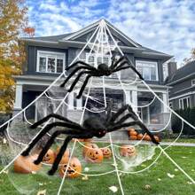 Create A Chilling Atmosphere With These 2 Packs 35-Inch Giant Spider Halloween Decorations - Perfect For Haunted House Decor And Spooky Parties